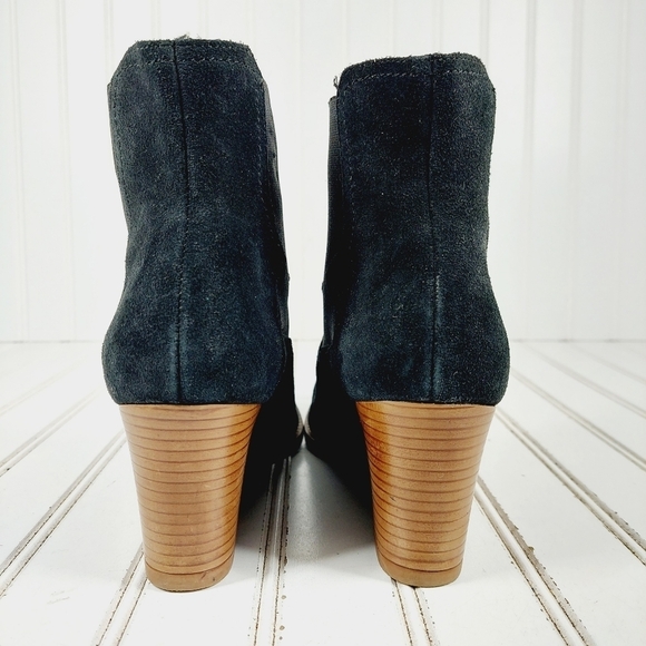 Andre Assous Women's Sadie Black Suede Elastic Gore Wedge Heel Ankle Boots K208 - Picture 6 of 11